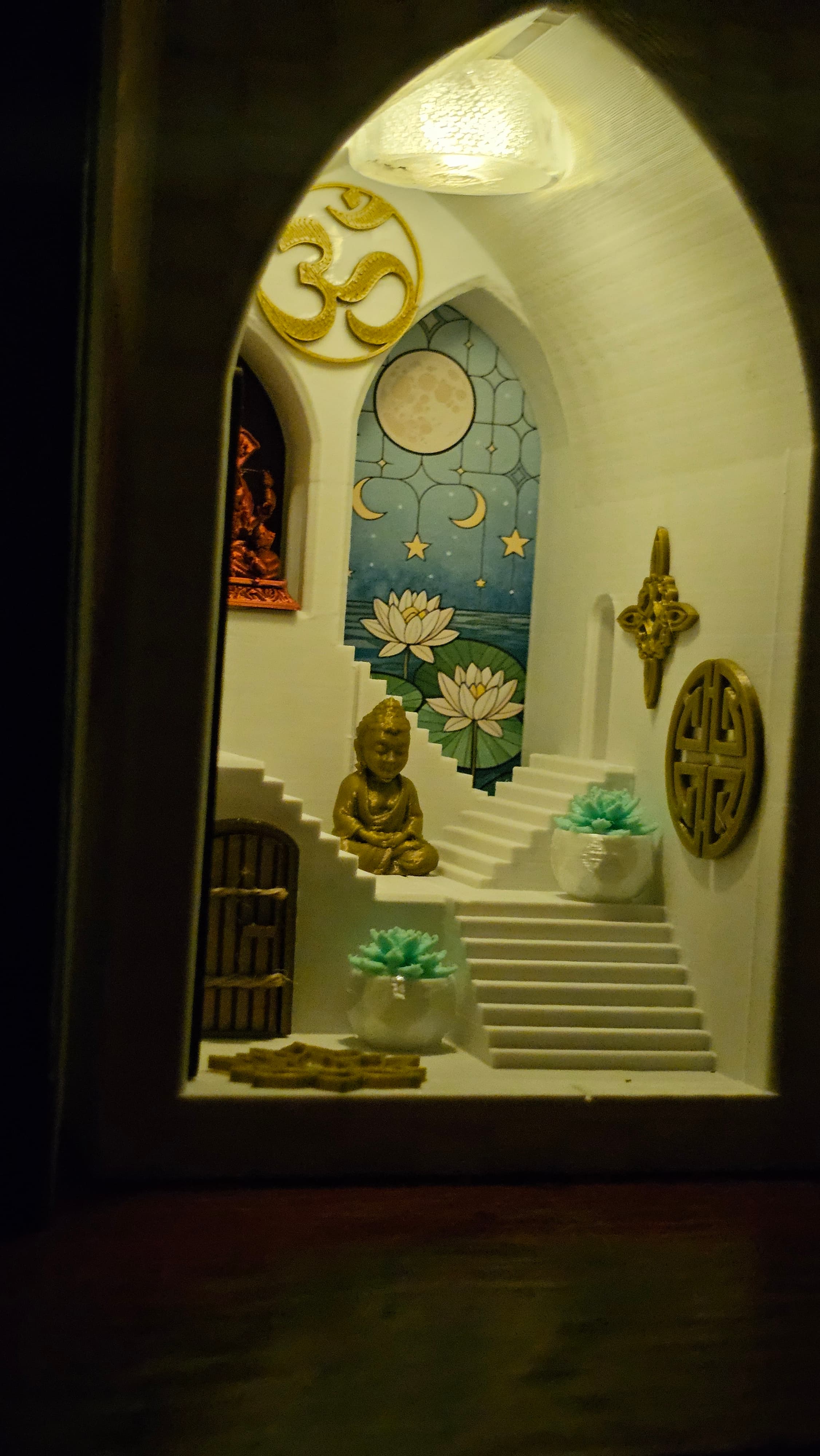 Book Nook, Sujeta Libros Templo Decoracion, Con Luz — miniatura 4
